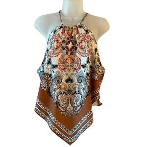 Shein Top 1XL Paisley Halter Top Boho
